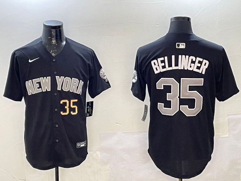 Men New York Yankees #35 Bellinger Black Game 2025 Nike MLB Jersey style 02251